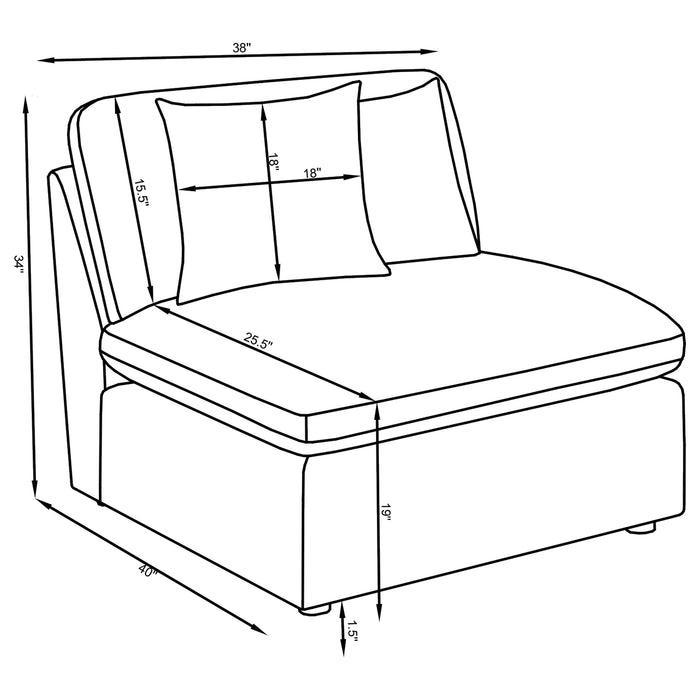 Hobson 4-piece Upholstered Modular Sectional Sofa Ivory