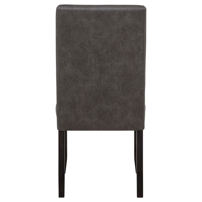 Averill Faux Leather Upholstered Dining Side Chair Dark Grey (Set of 2)