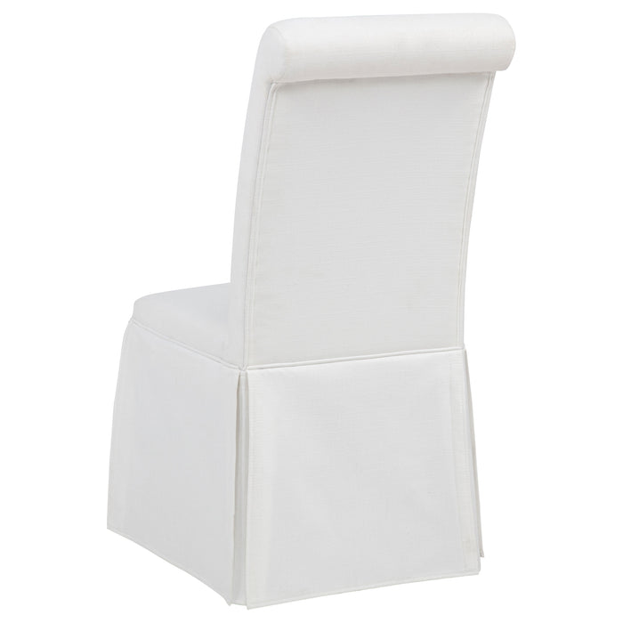 Shawna Upholstered Skirted Side Chair White (Set of 2)