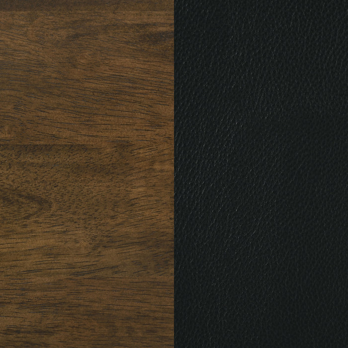 Kehoe Upholstered Dining Side Chair Black and Walnut (Set of 2)