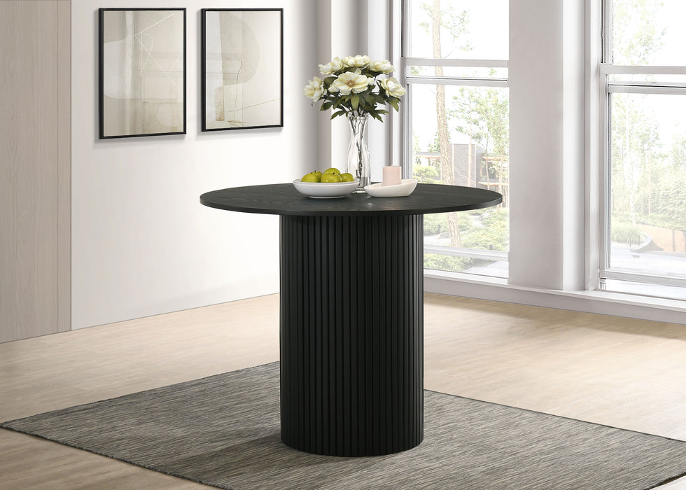 Hamlyn 43-inch Round Wood Counter Height Dining Table Black