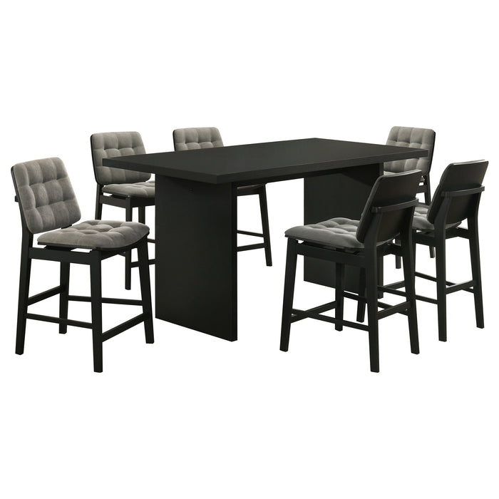 Decker 7-piece 70-inch Rectangular Counter Height Dining Set Grey and Black