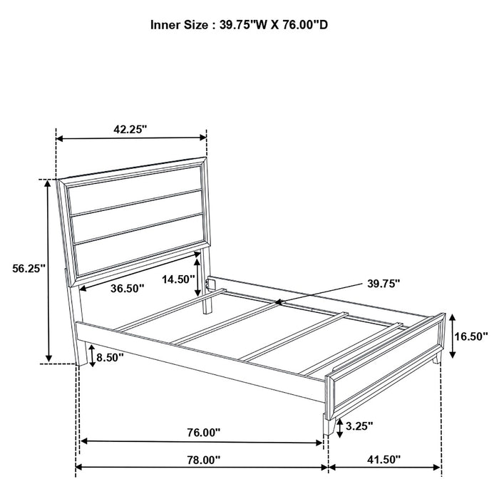 Watson Wood Twin Panel Bed Light Taupe