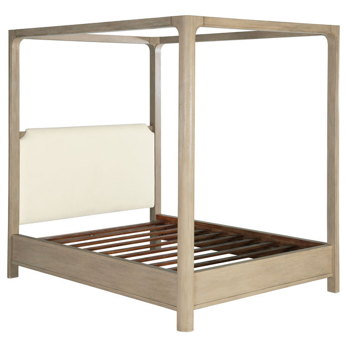 Solano 85-inch California King Canopy Bed Weathered Mango