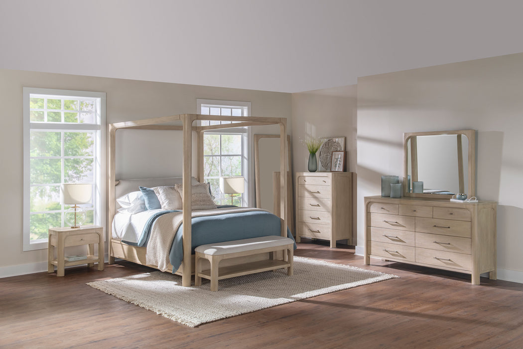 Solano 85-inch California King Canopy Bed Weathered Mango