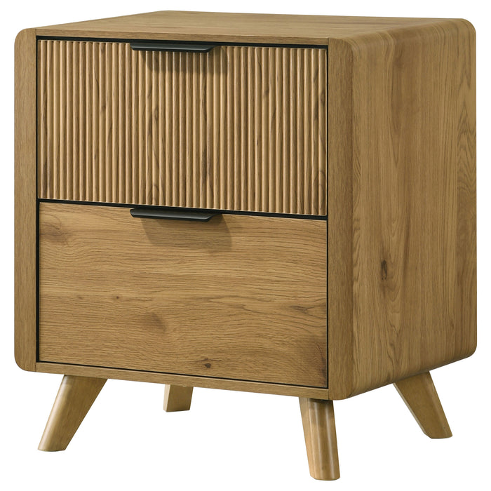 Bennett 2-drawer Bedroom Nightstand Bedside Table Light Oak