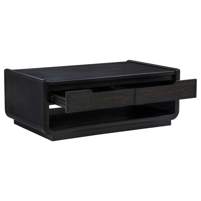 Leandro 3-piece Wood Coffee and End Table Set Burnished Black