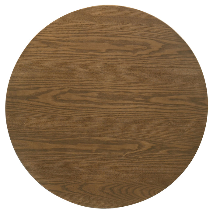 Franklin 2-piece Round Pedestal Coffee Table Set Dark Brown