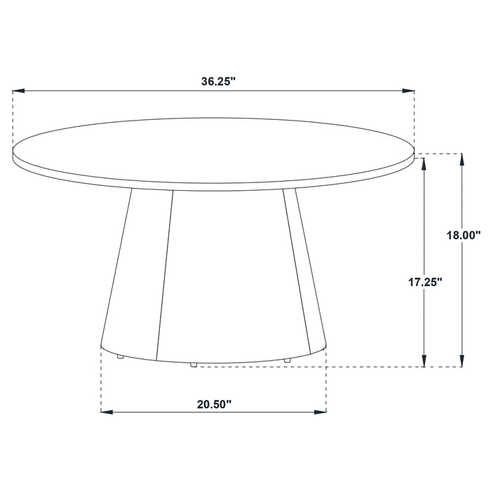 Franklin 3-piece Round Pedestal Coffee Table Set Dark Brown