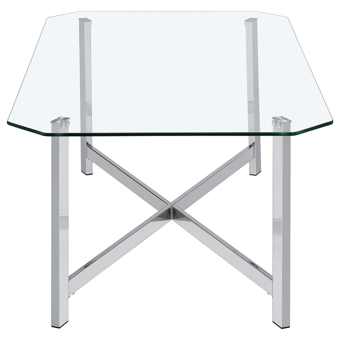 Cronin 3-piece Tempered Glass Top Coffee Table Set Chrome