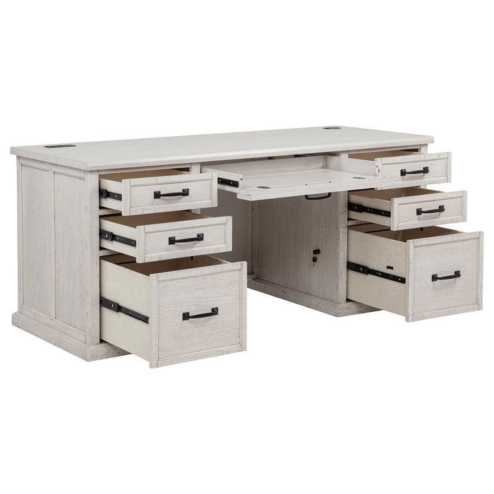 Altidore 68-inch 7-drawer Executive Home Office Desk Distressed White