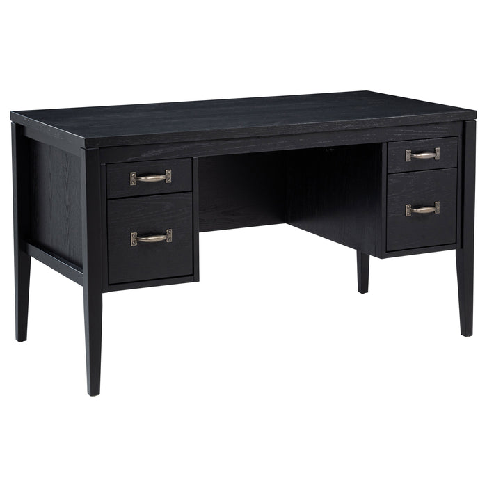 Graham 54-inch 4-drawer Double Pedestal Lift Top Computer Desk Black