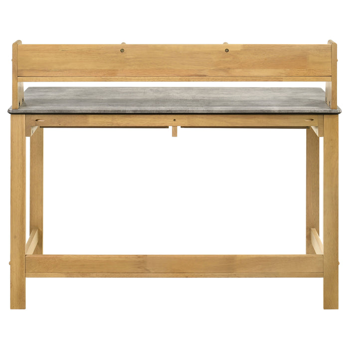 Besler 47-inch SmartTop Writing Desk with Shelf Cement and Natural