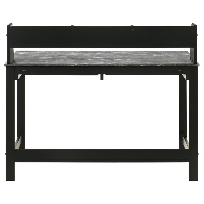 Besler 47-inch SmartTop Writing Desk with Shelf Grey Stone and Black