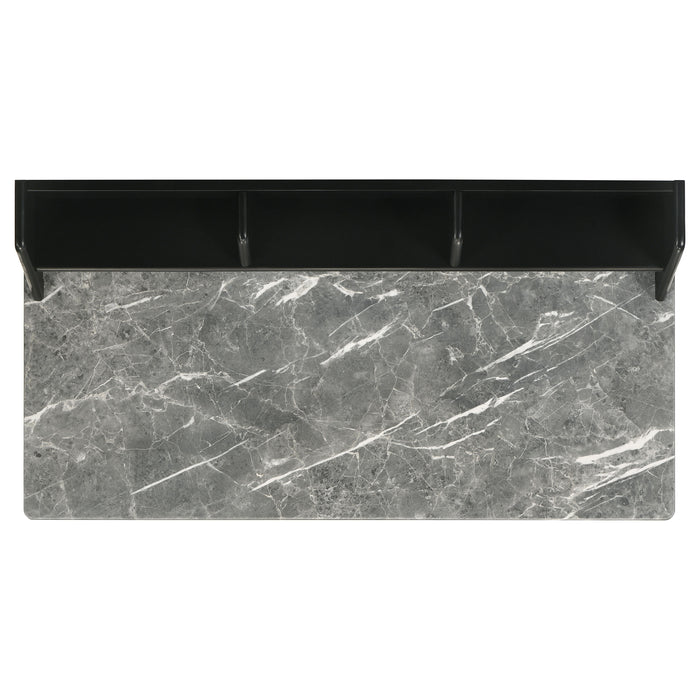 Besler 47-inch SmartTop Writing Desk with Shelf Grey Stone and Black