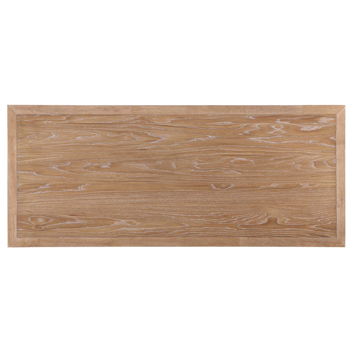 Goodson 64-inch 4-Drawer Double Pedestal Computer Desk Distressed Light Brown