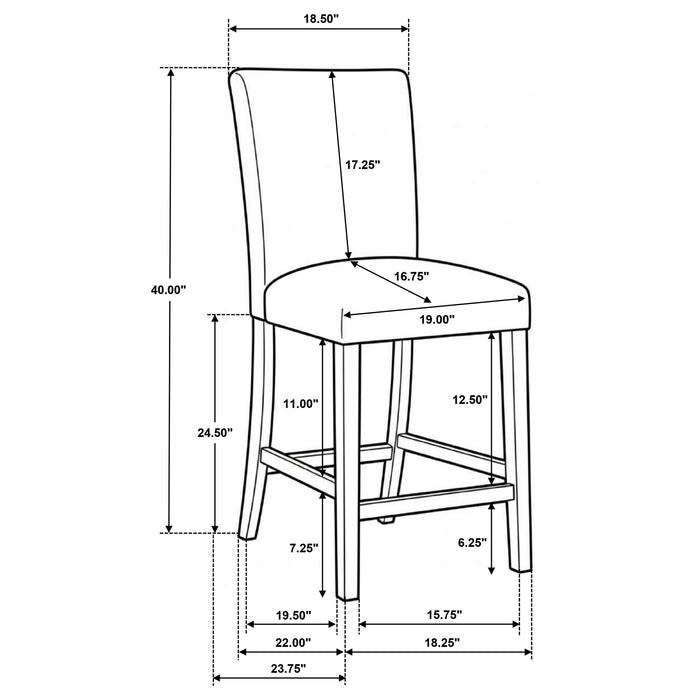 Paxton 5-piece Round Glass Top Counter Height Dining Set Grey