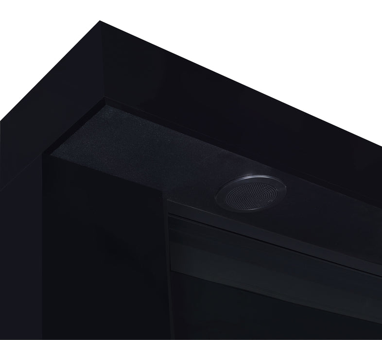 Mallory TV Stand Fireplace Console Bluetooth Speaker Black High Gloss