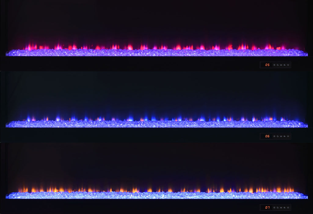 Mallory TV Stand Fireplace Console Bluetooth Speaker White High Gloss