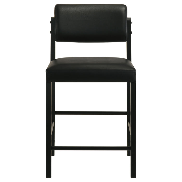 Kehoe Upholstered Counter Height Chair Black (Set of 2)