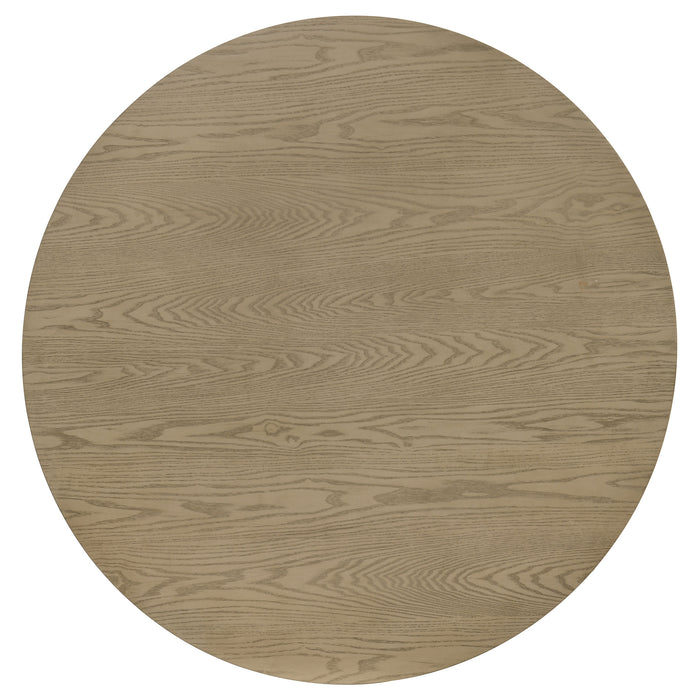 Hamlyn 5-piece Round Wood Dining Set Cream and Natural Oak