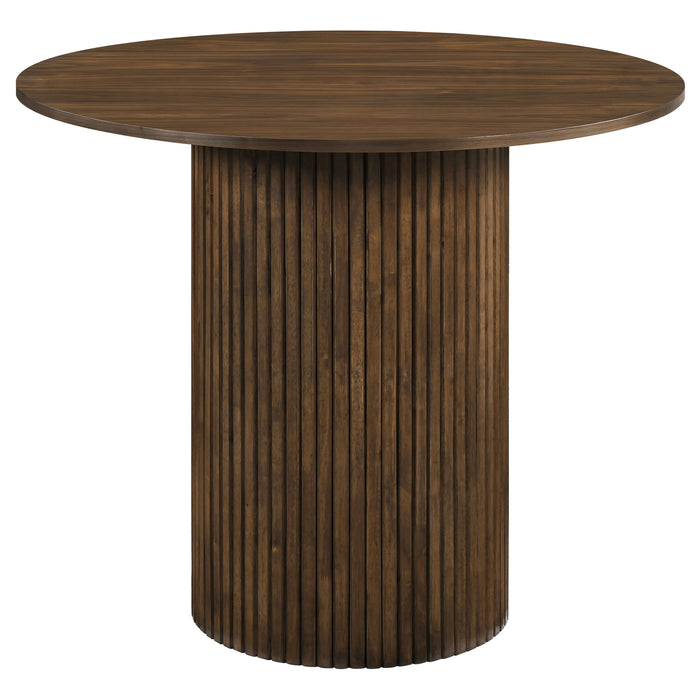 Hamlyn 43-inch Round Wood Counter Height Dining Table Walnut