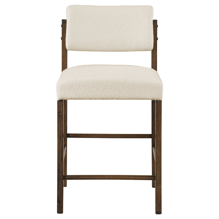 Kehoe Upholstered Counter Height Chair Cream and Walnut (Set of 2)