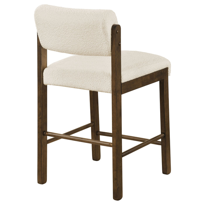 Kehoe Upholstered Counter Height Chair Cream and Walnut (Set of 2)