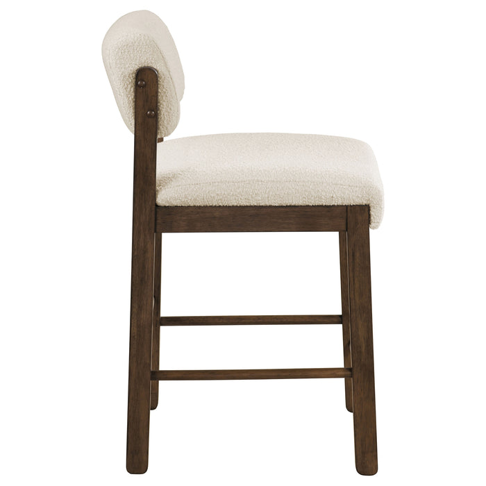 Kehoe Upholstered Counter Height Chair Cream and Walnut (Set of 2)