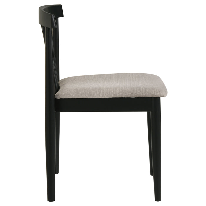 Cullen Dining Side Chair Upholstered Seat Black (Set of 2)