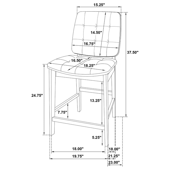 Redbridge Velvet Upholstered Counter Chair Grey and Black (Set of 2)