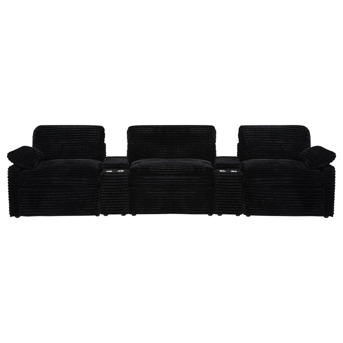 Collins 5-Piece Power Reclining Home Theater Seating Black