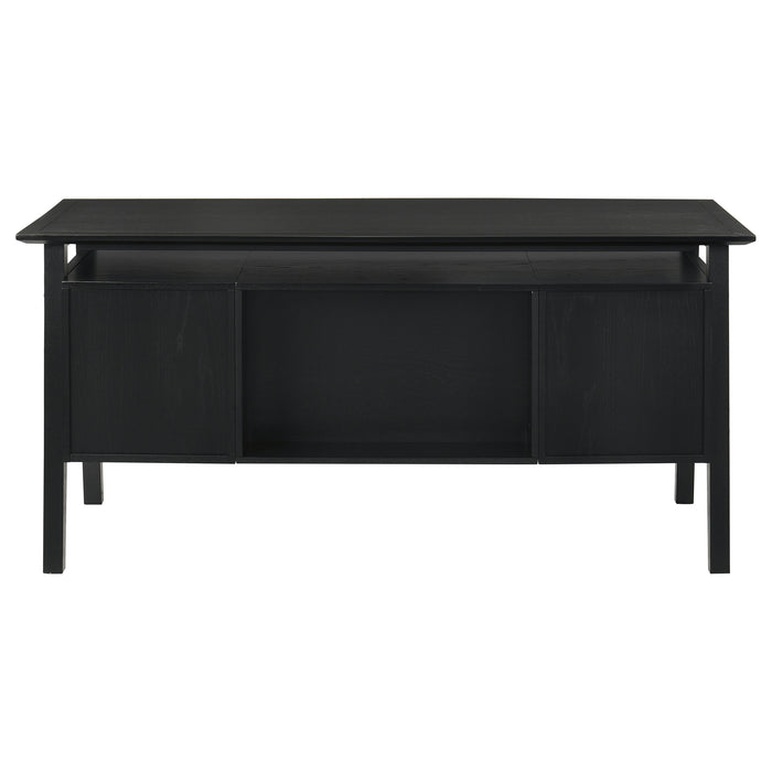 Goodson 64-inch 4-Drawer Double Pedestal Computer Desk Black