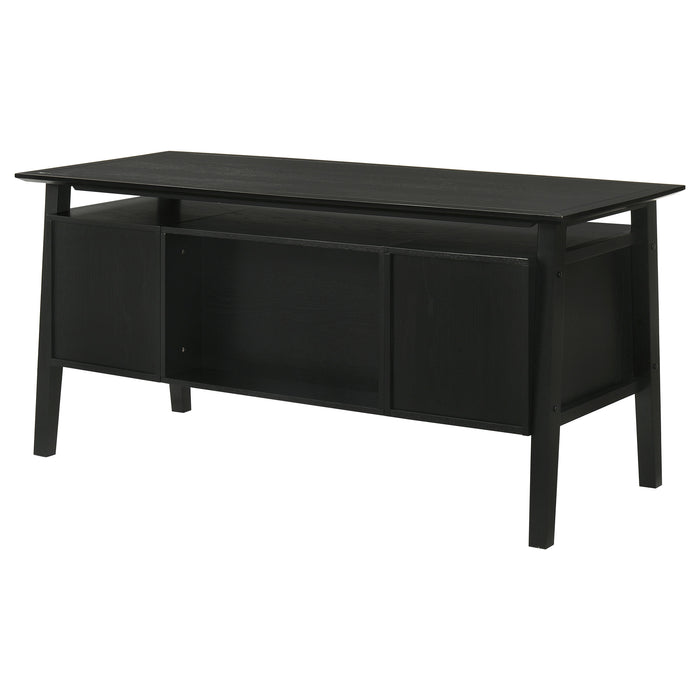 Goodson 64-inch 4-Drawer Double Pedestal Computer Desk Black