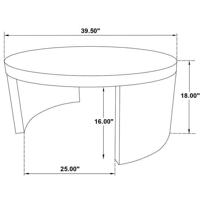 Sweeney 39-inch Round Wood Occasional Cocktail Coffee Table Black