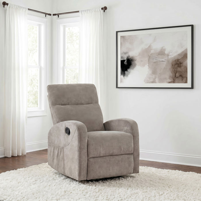 Hamilton Chenille Upholstered Manual Recliner Sand