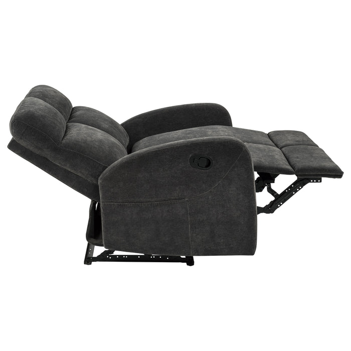 Hamilton 3-piece Chenille Manual Reclining Sofa Set Charcoal Grey