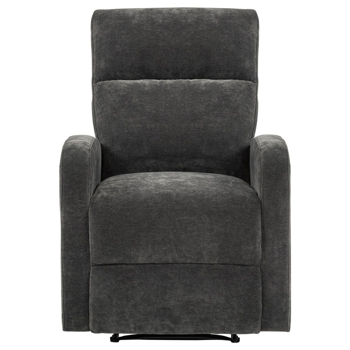 Hamilton Chenille Upholstered Manual Glider Recliner Charcoal Grey
