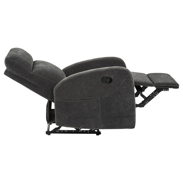 Hamilton Chenille Upholstered Manual Glider Recliner Charcoal Grey