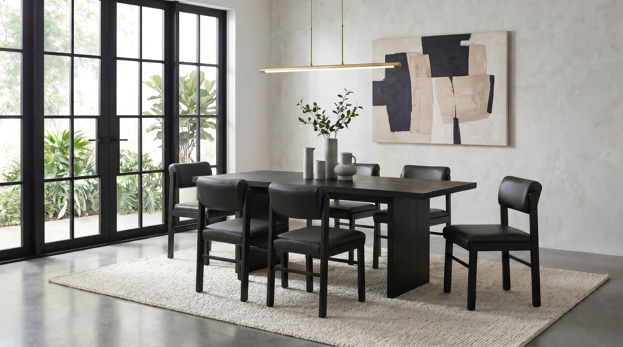 Decker 7-piece 82-inch Rectangular Dining Set Black