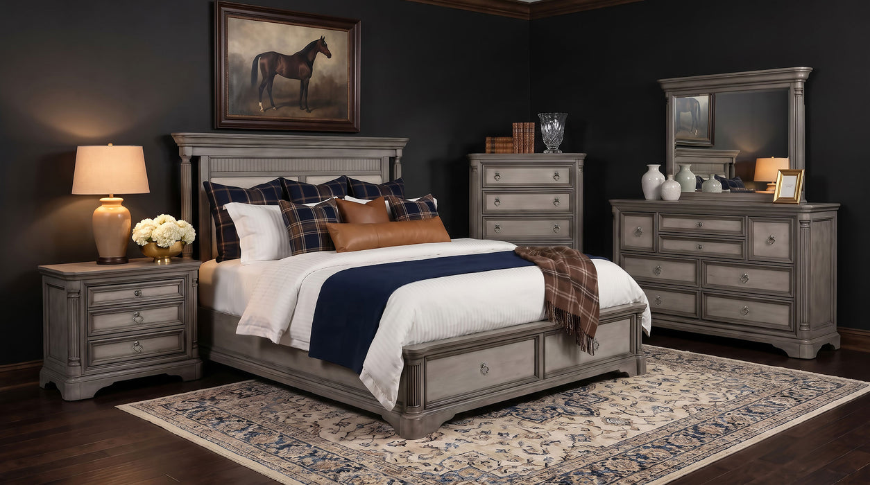 Cresswell 3-drawer Nightstand Bedside Table Weathered Taupe