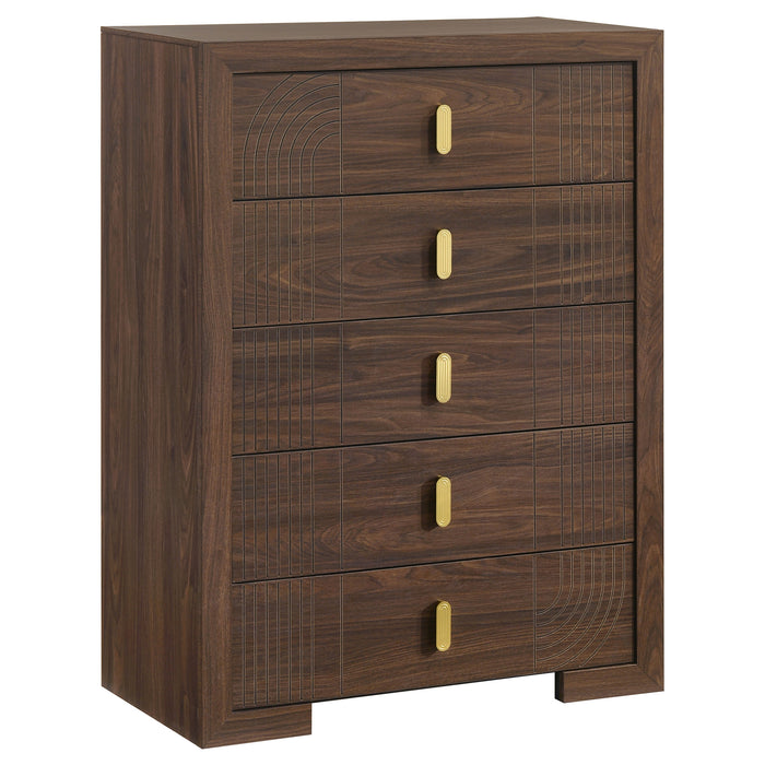 Etienne 5-piece Twin Bedroom Set Walnut