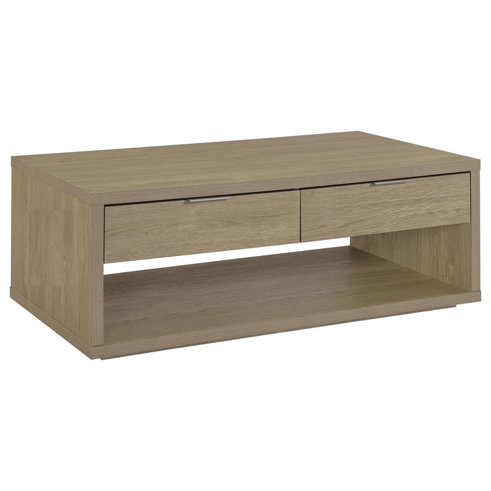 Ingram 2-Piece Coffee and End Table Set with Storage Latte