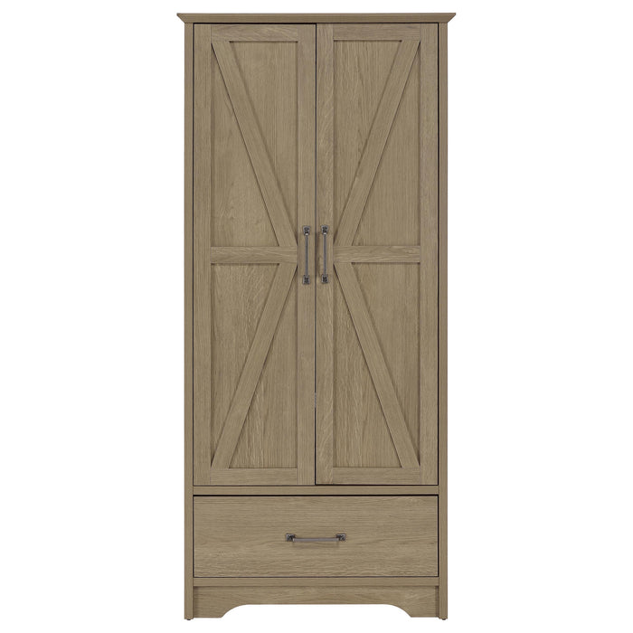 Arvida 2-door Bedroom Wardrobe Storage Cabinet Armoire Latte