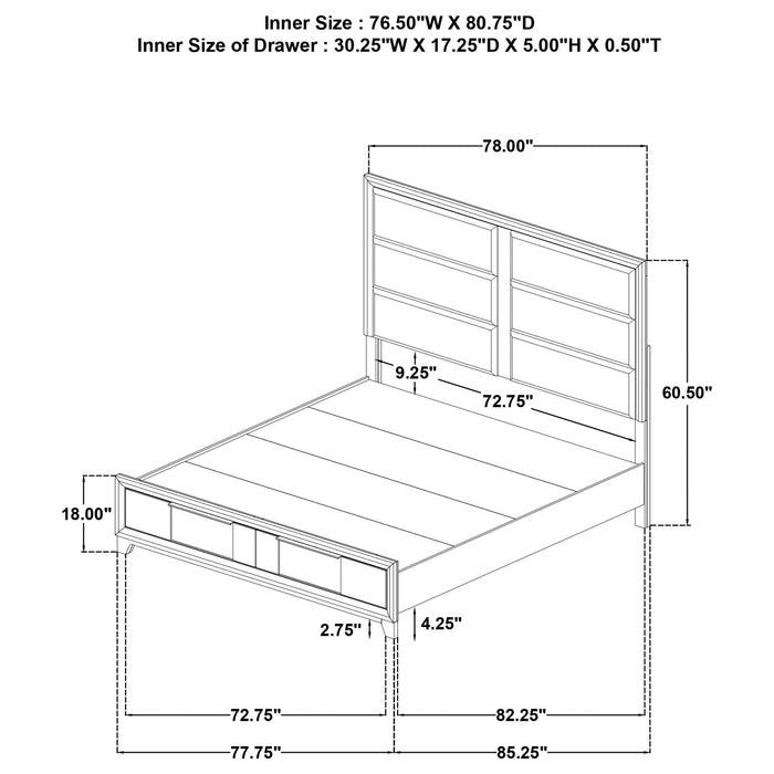 Farre 5-piece Eastern King Bedroom Set Washed Grey