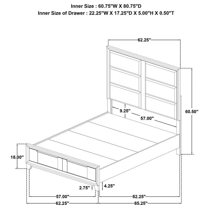 Farre 5-piece Queen Bedroom Set Washed Grey