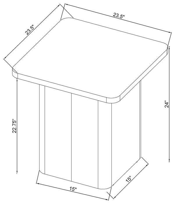 Fraser 3-Piece Greige Pedestal Coffee and End Table Set