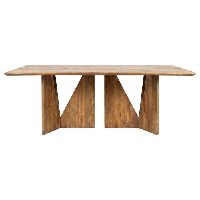 Sosa Solid Mango Wood Dining Table with Angular Base Light Brown