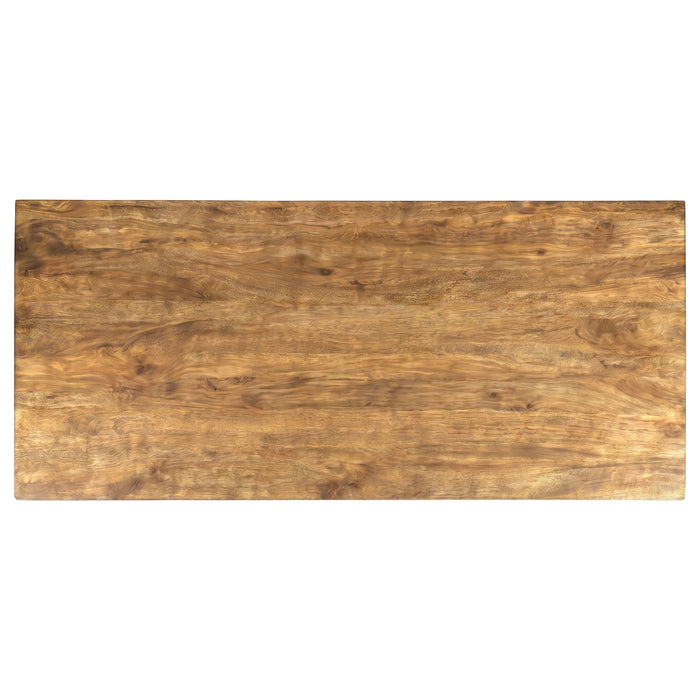 Sosa Solid Mango Wood Dining Table with Angular Base Light Brown