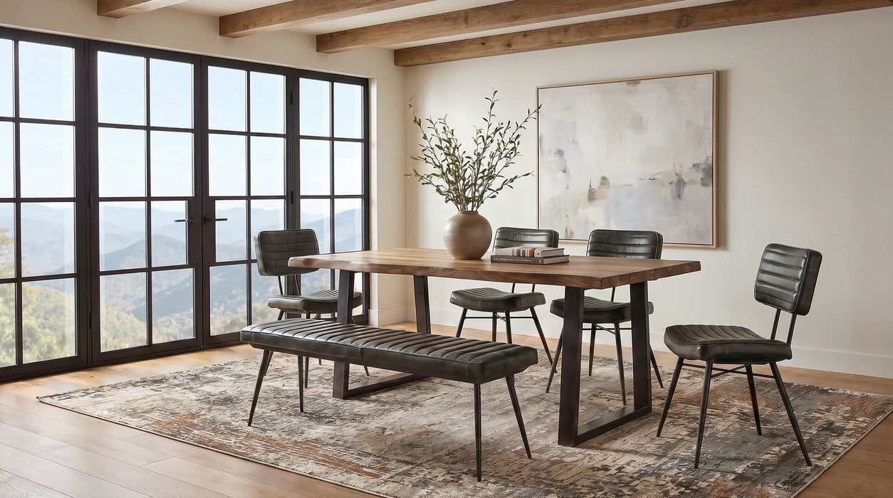 Selwyn 80-inch Live Edge Solid Wood Dining Table Light Sheesham